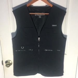Eddie Bauer Black Nylon Fishing Vest Sz. Small